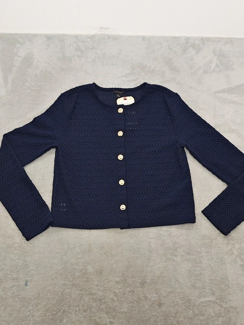 Ann Taylor Open Knit Cardigan in Blue Size Small NWT